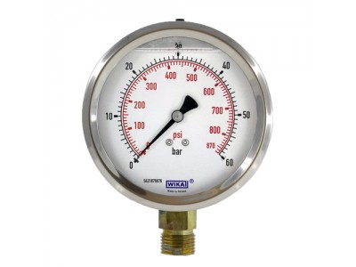 مانومتر صفحه 10cm بدنه استیل و اتصال برنجی / عمودی